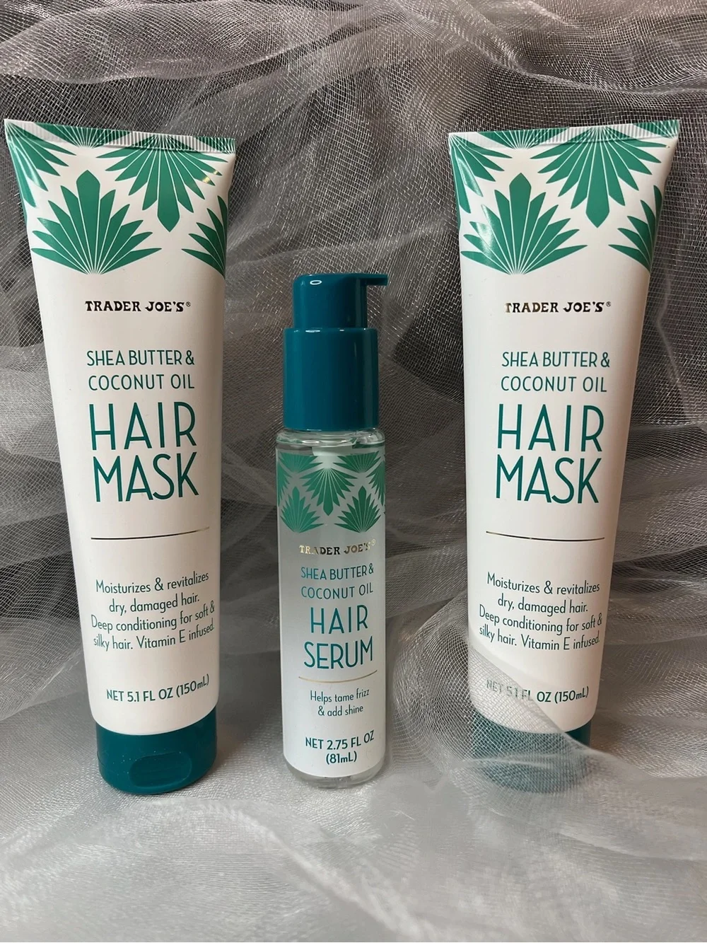 Trader Joe's Shea Butter & Coconut Oil Hair Set - 2 Hair Masks & 1 Serum FL1101